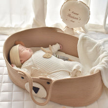 Load image into Gallery viewer, yt006AC-Portable pure cotton woven Nordic style baby basket sleeping basket
