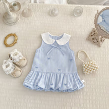 將圖片載入圖庫檢視器 H10721DS-夏季｜條紋刺繡｜背心裙
