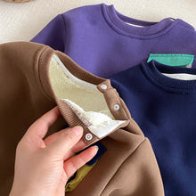 Load image into Gallery viewer, ZDY5305SE-冬季撞色口袋加絨長袖上衣
