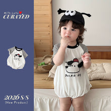 將圖片載入圖庫檢視器 629182LS-夏季｜小狗刺繡插肩｜男童短袖包屁衣

