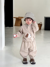 Load image into Gallery viewer, ZQT5256TG-秋季立領貼布狗狗長袖兩件套
