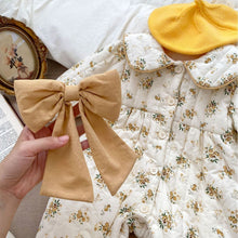 將圖片載入圖庫檢視器 K2801LS-冬季碎花蝴蝶結加絨連體爬服
