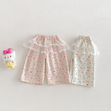 Load image into Gallery viewer, ZCK6077LS-春季貓咪印花蕾絲花邊長褲
