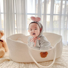 Load image into Gallery viewer, yt006AC-Portable pure cotton woven Nordic style baby basket sleeping basket
