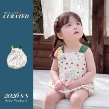 將圖片載入圖庫檢視器 624148LS-夏季｜彩色波點玩偶｜女童吊帶三角哈衣
