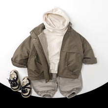 將圖片載入圖庫檢視器 25223PA-冬季韓版森林系造型車線休閒加厚刷絨長褲
