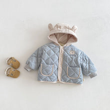 Load image into Gallery viewer, ZDW5241SE-冬季加厚絎線小熊連帽棉服外套
