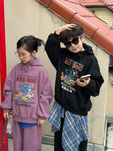 將圖片載入圖庫檢視器 2025D201TG-冬季韓版卡通印花加絨休閒連帽兩件套
