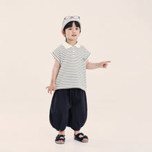將圖片載入圖庫檢視器 S089SE-夏日條紋POLO無袖上衣
