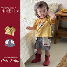 將圖片載入圖庫檢視器 M627093TG-夏季｜撞色小狗｜短褲套裝
