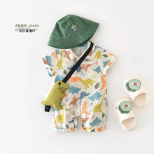 Load image into Gallery viewer, 92778LS-Summer short-sleeved dinosaur crawling suit + doll [wishing style]
