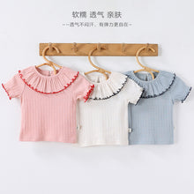將圖片載入圖庫檢視器 D25123SE-夏裝女童蕾絲短袖上衣

