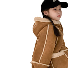 將圖片載入圖庫檢視器 2023D120SE-冬款美拉德連帽加厚皮毛外套
