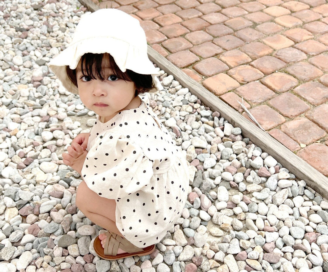 6190LS-Summer Korean style polka dot bodysuit 