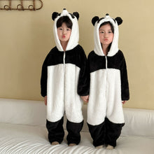 Load image into Gallery viewer, DL250658LS-秋冬季熊貓加厚法蘭絨連體睡衣
