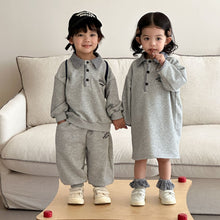 將圖片載入圖庫檢視器 CQ260851TG-春秋季格子翻領運動兩件套&amp;連衣裙
