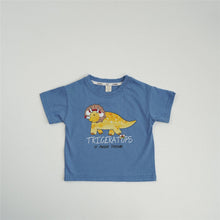 Load image into Gallery viewer, 24048SE-Summer pure cotton cute dinosaur baby short-sleeved top
