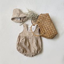 Load image into Gallery viewer, Y9391LS-Autumn Retro Floral Sleeveless Bodysuit + Hat
