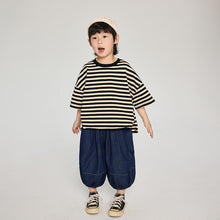 Load image into Gallery viewer, F054SE-夏日寬鬆條紋短袖上衣
