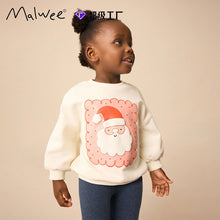將圖片載入圖庫檢視器 10493se-Malwee秋季可愛聖誕老人印花休閒圓領長袖上衣
