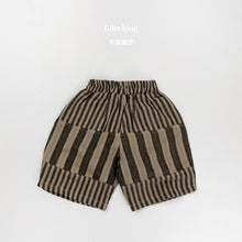Load image into Gallery viewer, 1603PA-夏季｜棉麻條紋｜兒童透氣六分短褲
