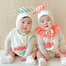 Load image into Gallery viewer, 51410LS-Summer Korean Candy Print Style Bodysuit Set + Hat 
