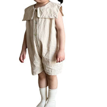 Load image into Gallery viewer, 25D832LS-Summer Korean version of small and medium-sized children&#39;s large lapel sleeveless loose casual jumpsuit 
