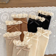 將圖片載入圖庫檢視器 W027PA-秋季花邊中筒堆堆棉襪（女童）
