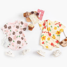 Load image into Gallery viewer, BRS1001LS-Summer Korean style bear flower pure cotton bodysuit 
