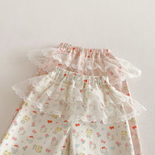 Load image into Gallery viewer, ZCK6077LS-春季貓咪印花蕾絲花邊長褲
