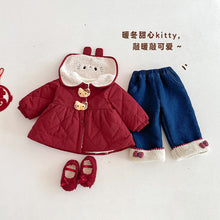 將圖片載入圖庫檢視器 ZDW5702SE-冬季小貓中國風加厚棉外套
