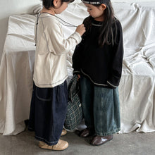 Load image into Gallery viewer, 25Q09PA-春季拼接寬鬆直筒牛仔長褲
