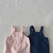 將圖片載入圖庫檢視器 Y9613LS-春夏季嬰兒大口袋純棉燈芯絨背帶褲長爬服
