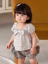 將圖片載入圖庫檢視器 M623088TG-夏季｜蝴蝶結短袖｜短褲套裝
