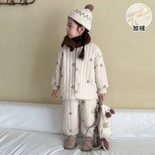 將圖片載入圖庫檢視器 DZ250632TG-秋冬季星月刺繡三層夾棉保暖二件套裝
