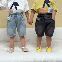 將圖片載入圖庫檢視器 XK260942PA-夏季｜寬鬆休閒｜牛仔五分短褲
