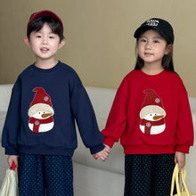 將圖片載入圖庫檢視器 DY250678SE-秋冬季聖誕雪人寬鬆落肩長袖上衣
