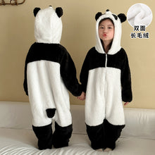 Load image into Gallery viewer, DL250658LS-秋冬季熊貓加厚法蘭絨連體睡衣
