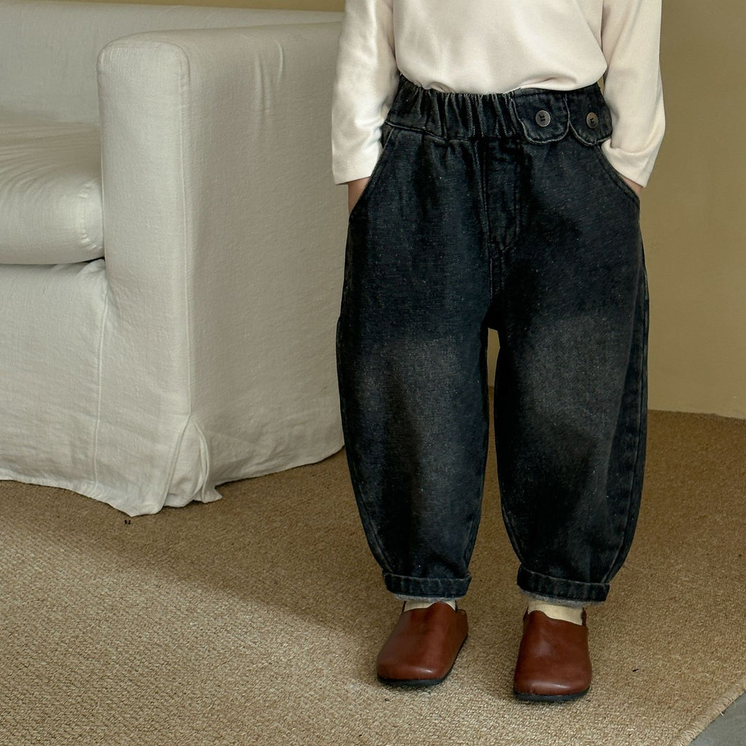 DK250681PA-秋冬季韓版牛仔抓絨休閒長褲