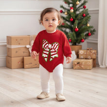 將圖片載入圖庫檢視器 JQ-2464SLS-秋冬歐美聖誕嬰幼兒刺繡蝴蝶結長袖包屁衣
