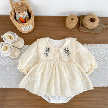 Load image into Gallery viewer, H10813DS-秋季刺繡翻領連身衣裙
