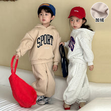 Load image into Gallery viewer, DZ250589TG-秋冬季韓版加絨連帽運動休閒兩件套裝
