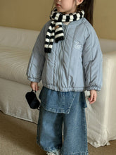 將圖片載入圖庫檢視器 DK250688PA-秋冬季抓絨假兩件牛仔款褲
