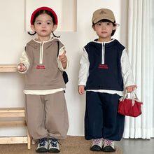 將圖片載入圖庫檢視器 CZ260890TG-春秋季連帽辦拉鍊背心休閒三件套裝
