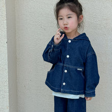 Load image into Gallery viewer, QW240058SE-Autumn checkered denim jacket &amp; denim trousers
