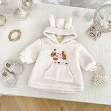 Load image into Gallery viewer, H10656TG-冬季加厚連帽上衣&amp;條紋絨褲
