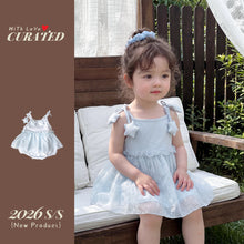 將圖片載入圖庫檢視器 629229LS-夏季｜星星亮片紗裙｜女童吊帶包屁衣
