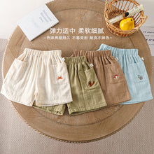 將圖片載入圖庫檢視器 D25111PA-夏季兒童純棉刺繡休閒短褲
