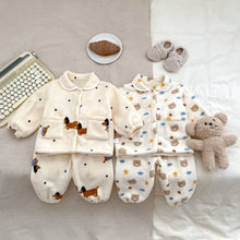 將圖片載入圖庫檢視器 H10630TG-冬季臘腸狗雪粒絨家居二件套
