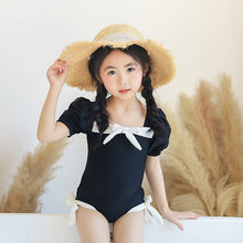 將圖片載入圖庫檢視器 2210LS-夏季女孩可愛泡泡袖兒童泳衣+泳帽
